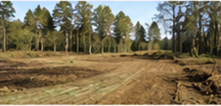 Cleared property prepared for a project